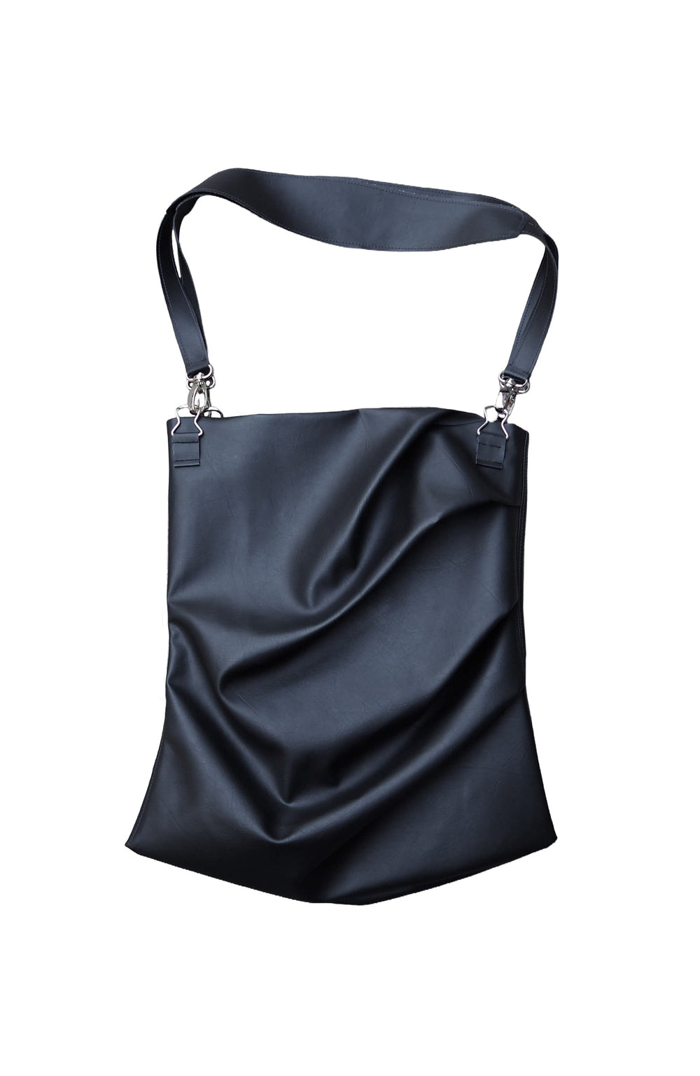 Draped leather bag