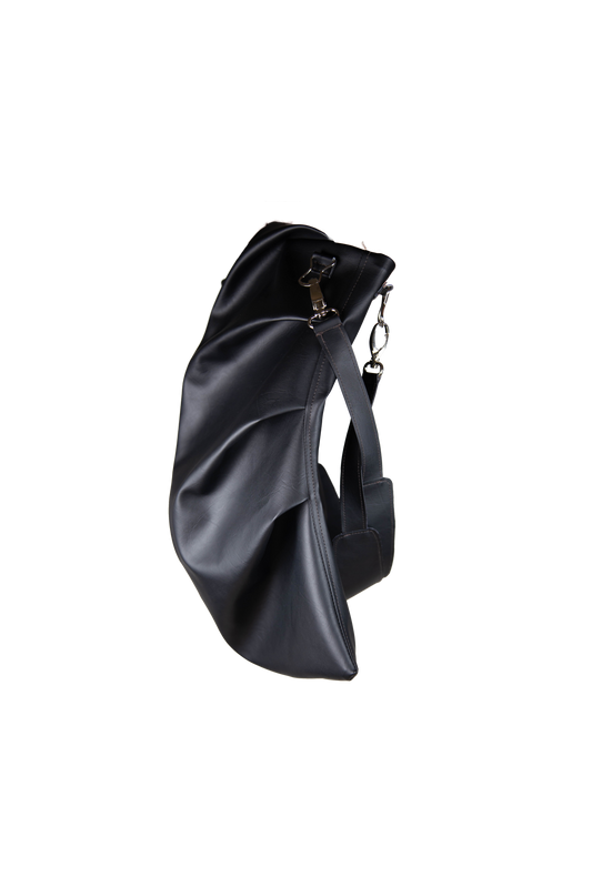 Draped leather bag