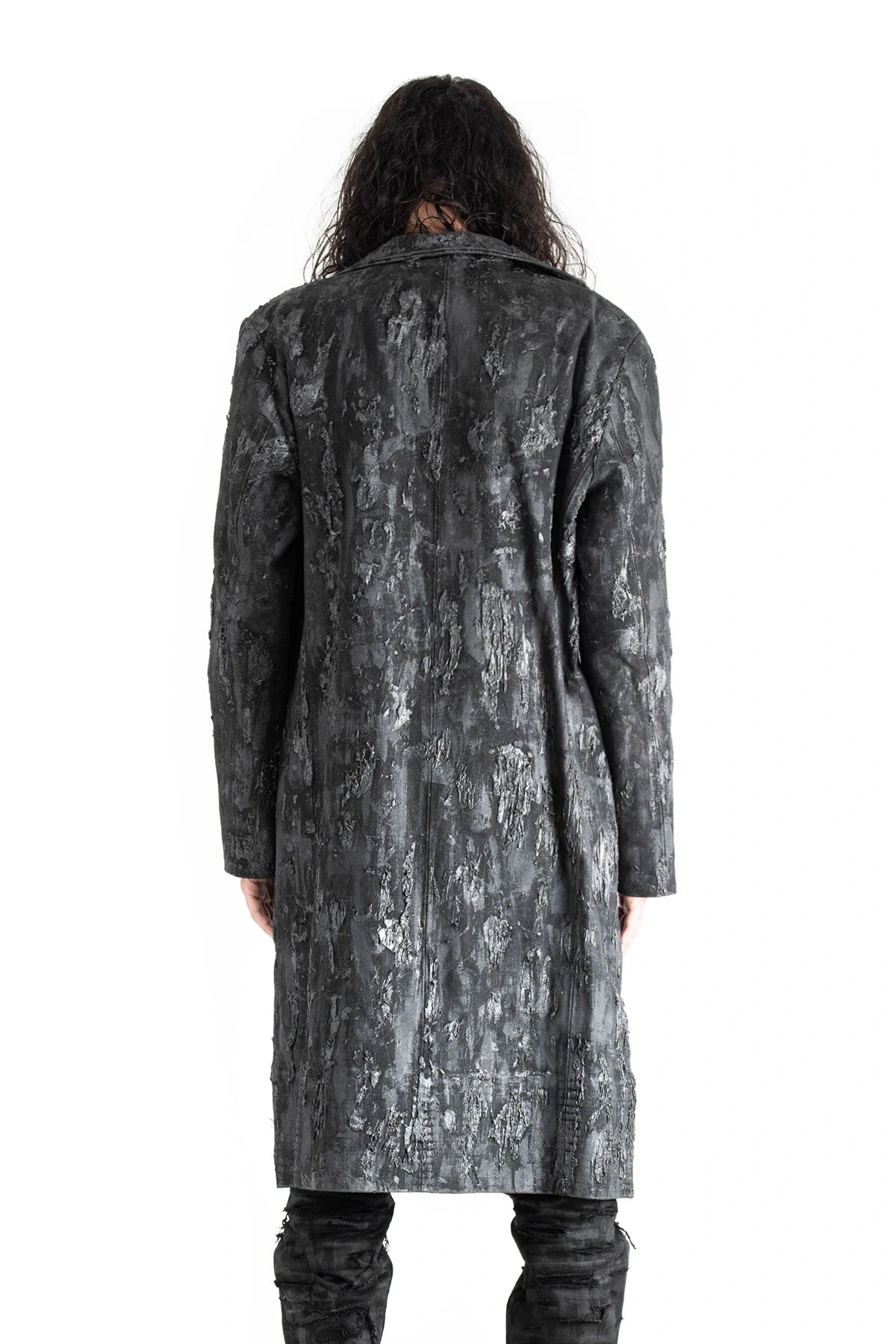 Wax rubber trench coat